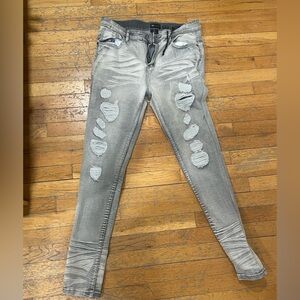 Distressed Gray Women's Jeans